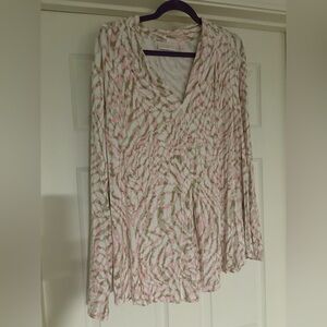 Belle by Kim Gravel Pink and Cream Swirl Blouse